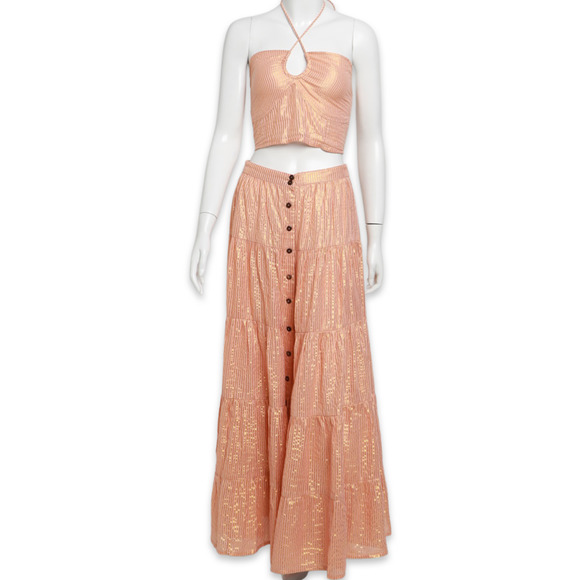 Jen's Pirate Booty Dresses & Skirts - Jen's Pirate Booty Pink and Gold Two Piece Skirt Set - Used - Size Small